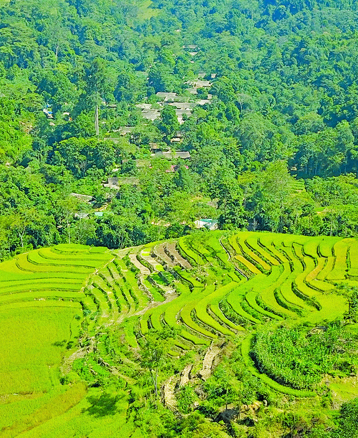 Toàn cảnh xóm Sưng nhìn từ trên cao